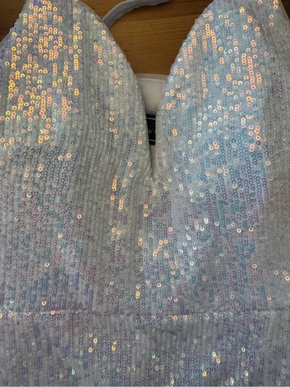 Morgan & Co. Iridescent Sequin Maxi Skirt - Silver